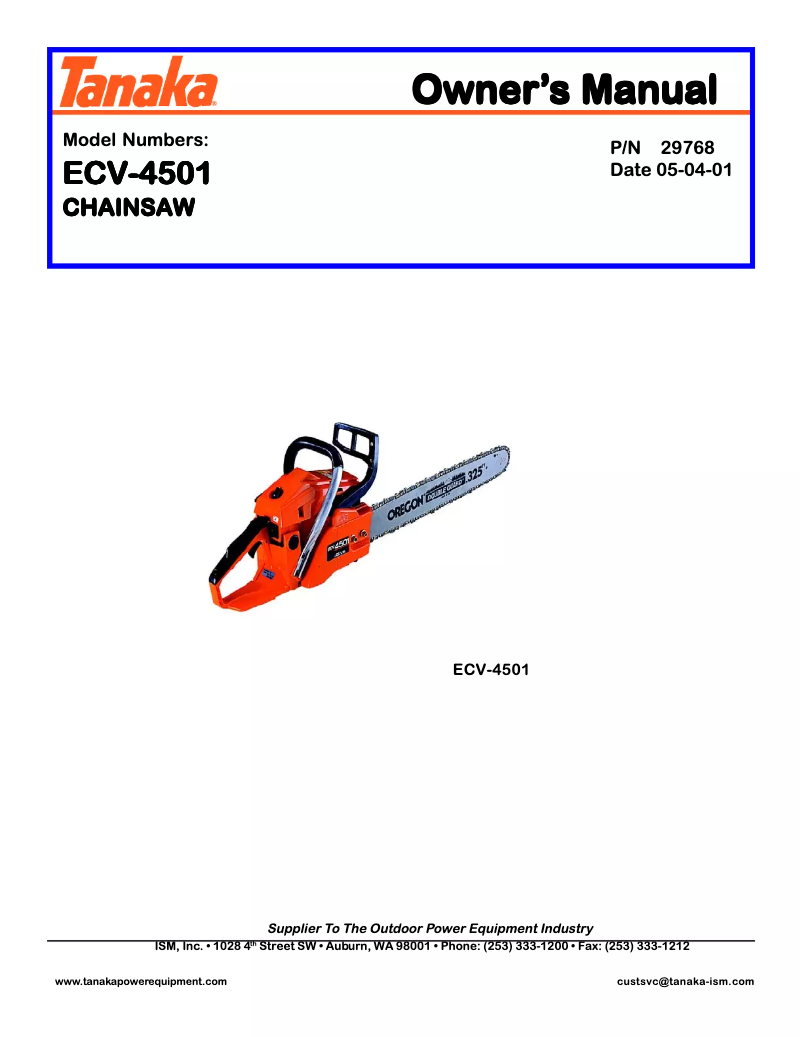 First page image of the manual for ECV-4501