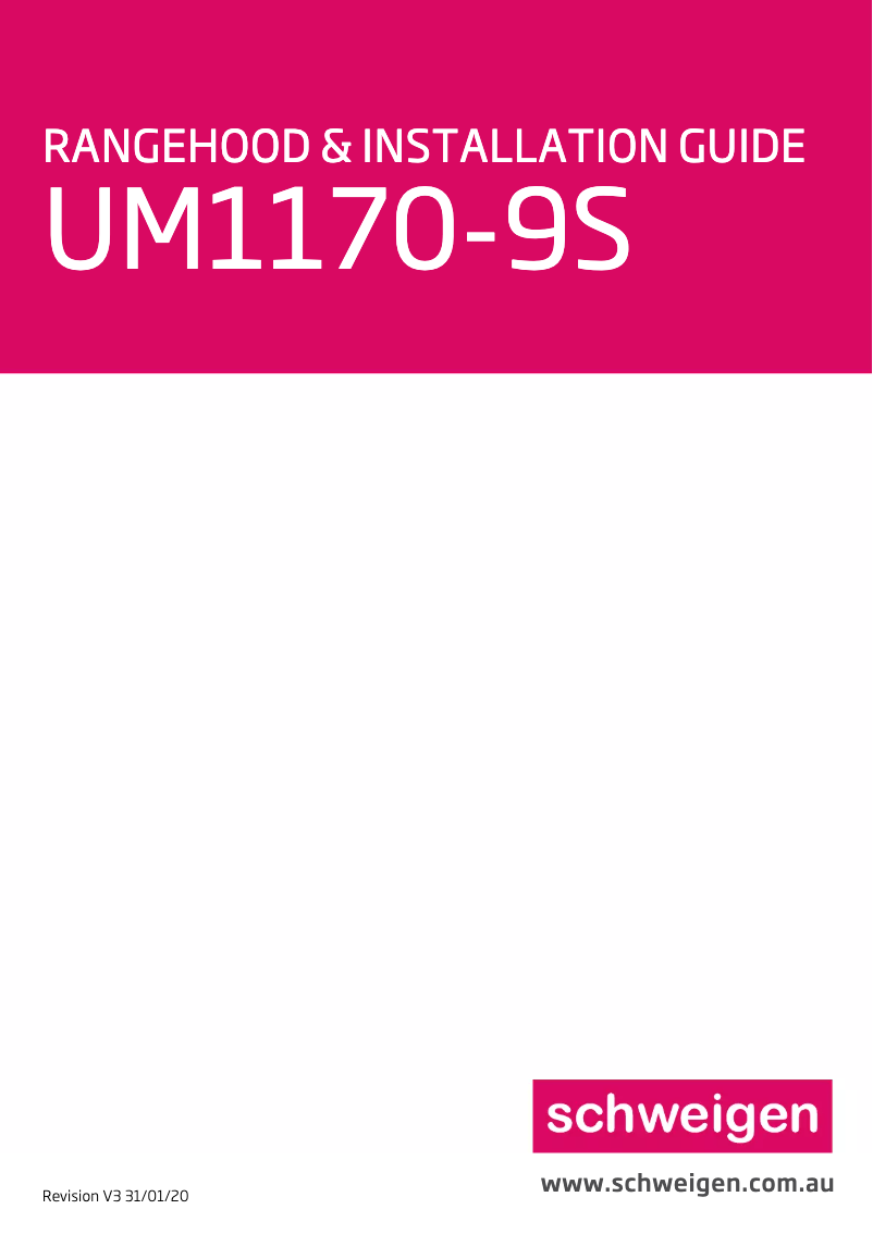 First page image of the manual for UM1170-9S