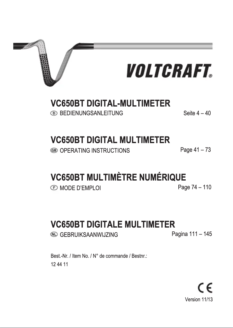 First page image of the manual for VC650BT