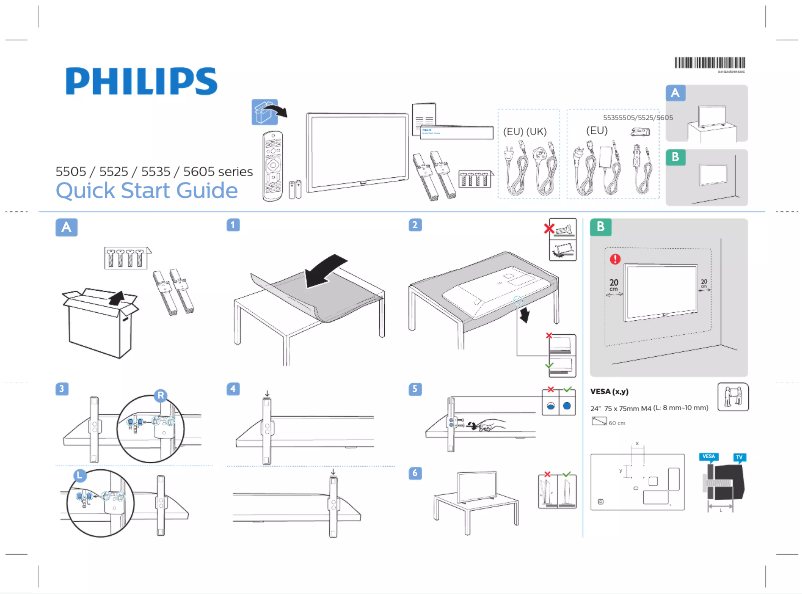 Page 1 of the manual Quick Start Guide Philips 24PFT5525