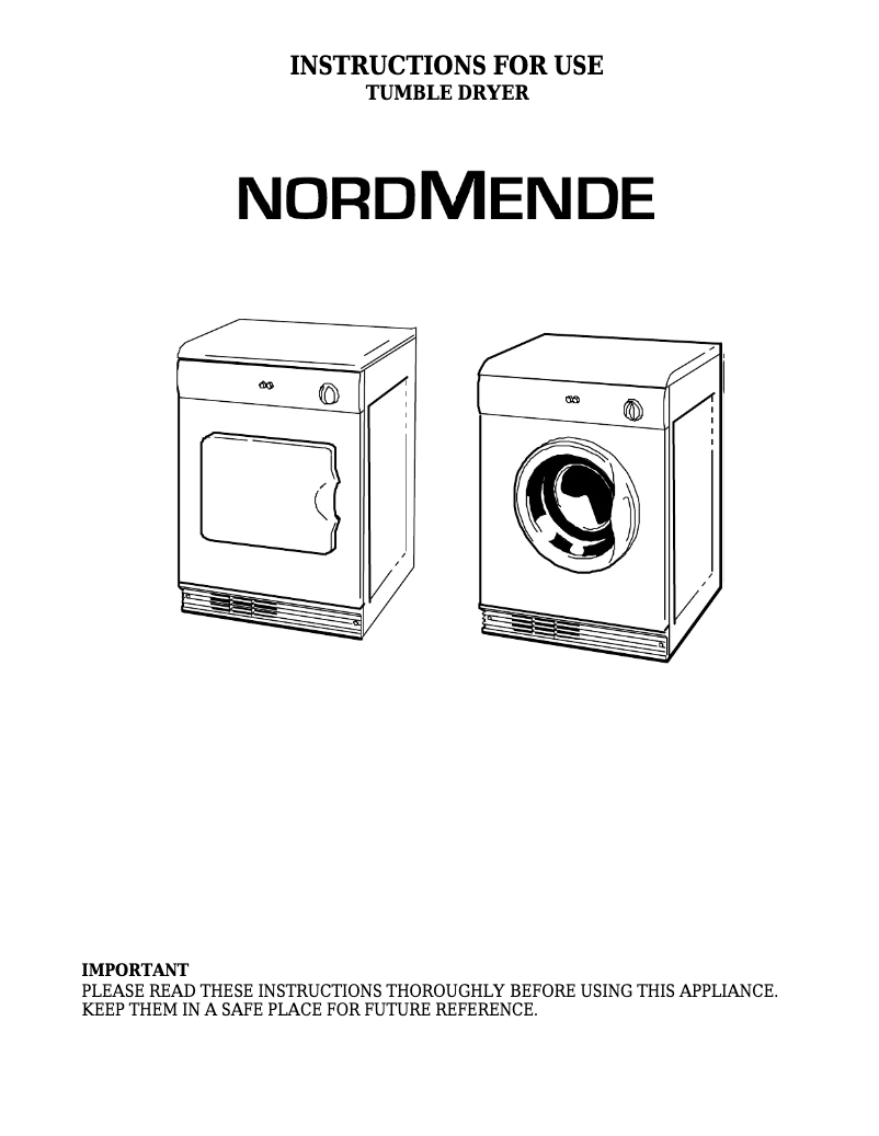 Page 1 of the manual User Manual Nordmende TDV6NMWH