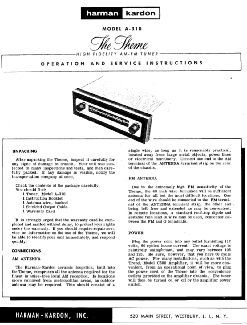 Page 1 of the manual User Manual Harman Kardon A310