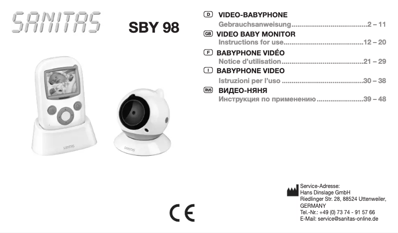 First page image of the manual for SBY-98