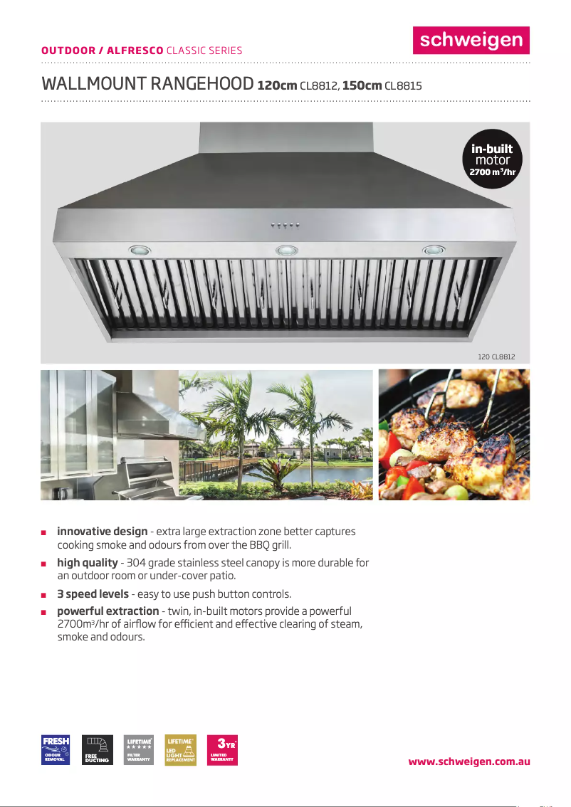 Page 1 of the manual Technical Sheet Schweigen CL8812
