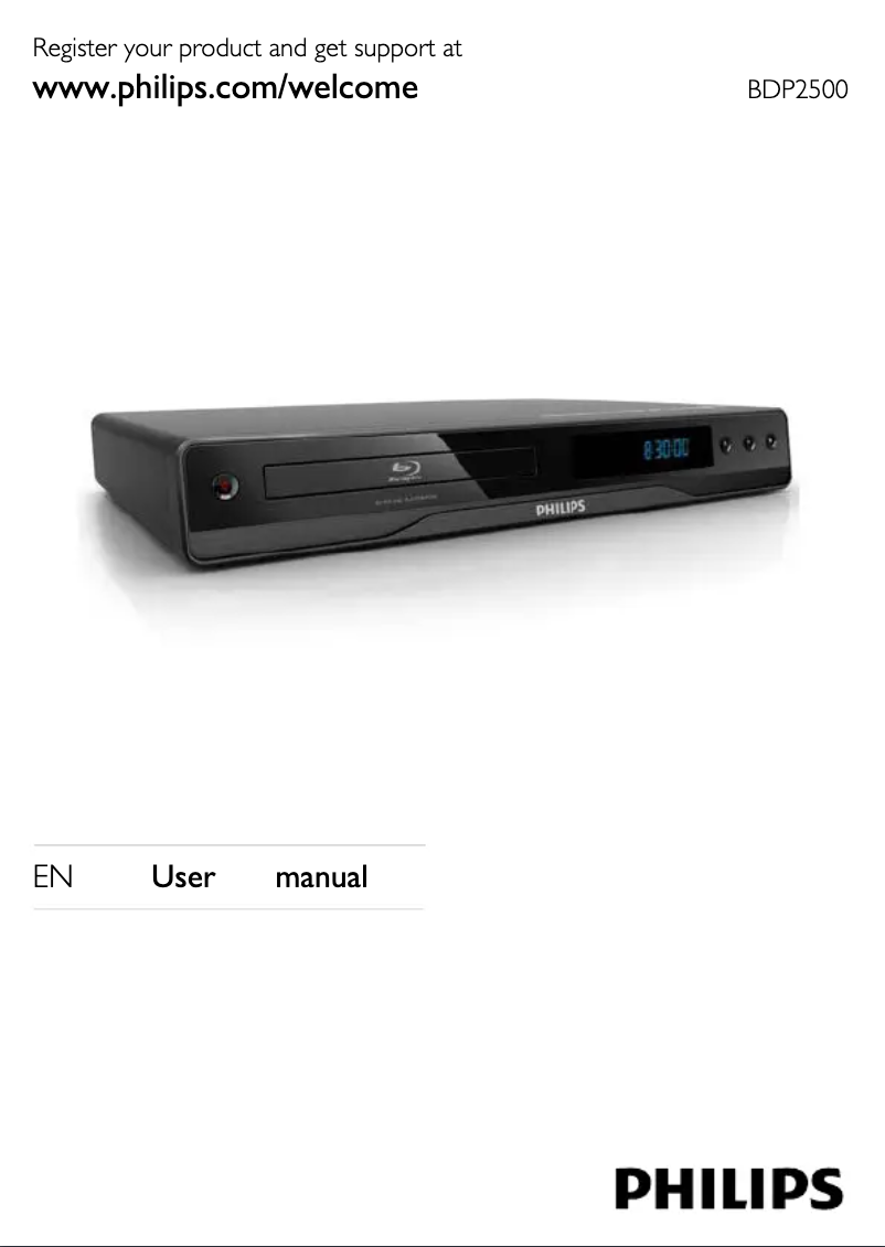 Page 1 of the manual User Manual Philips BDP2500