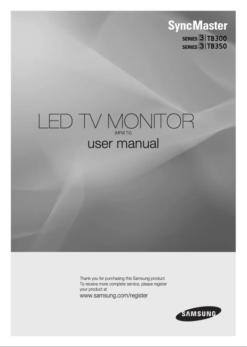 First page image of the manual for SyncMaster LT27B300EW/XE