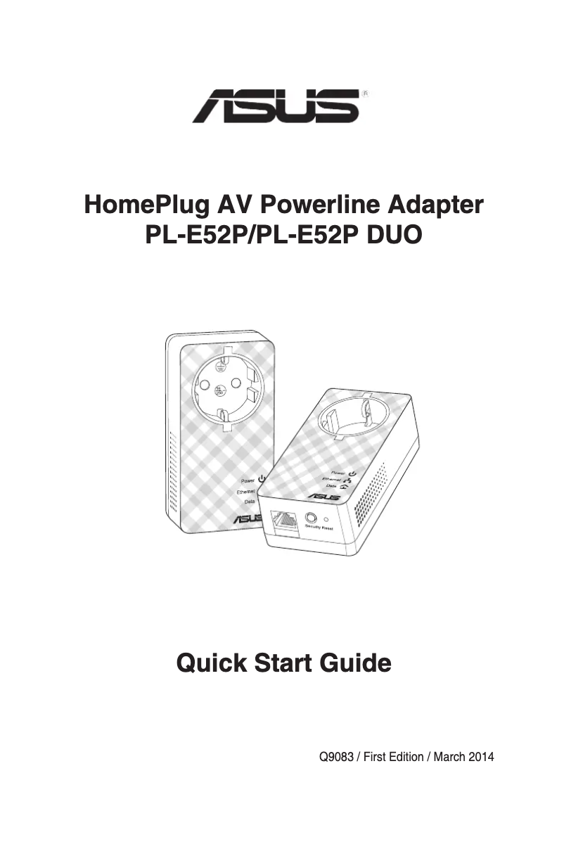 First page image of the manual for PL-E52P Duo