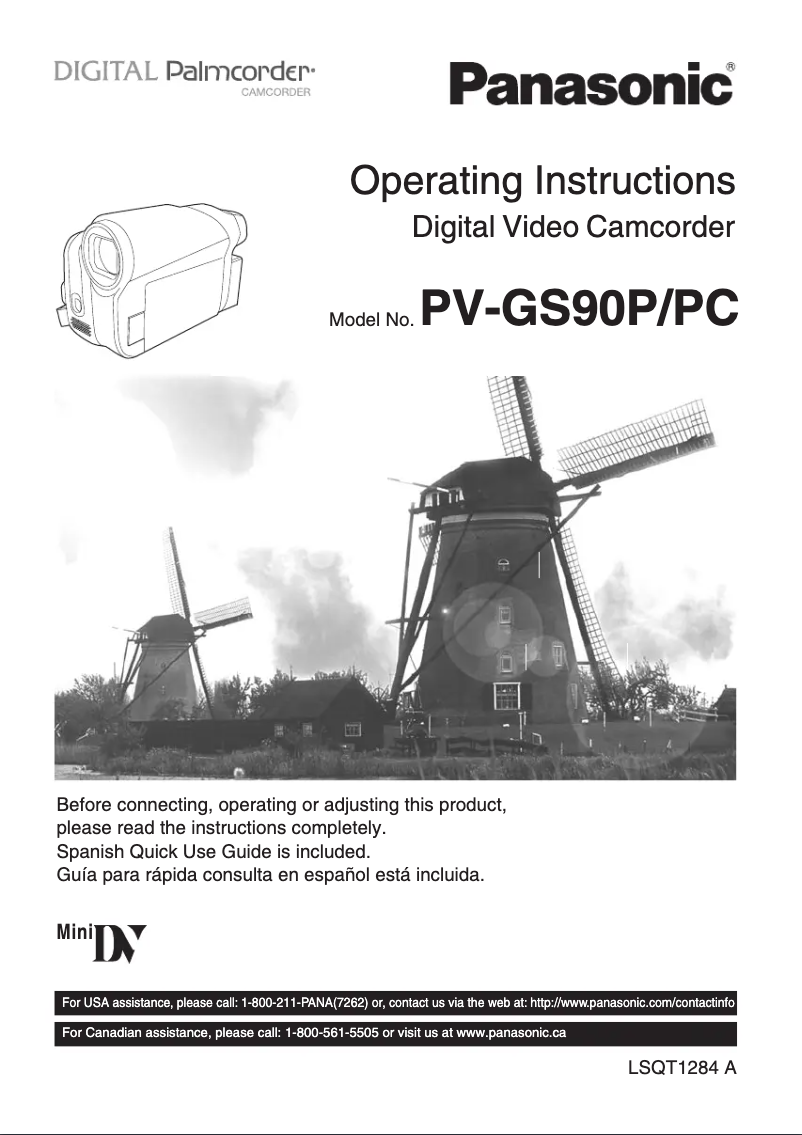 First page image of the manual for PV-GS90P
