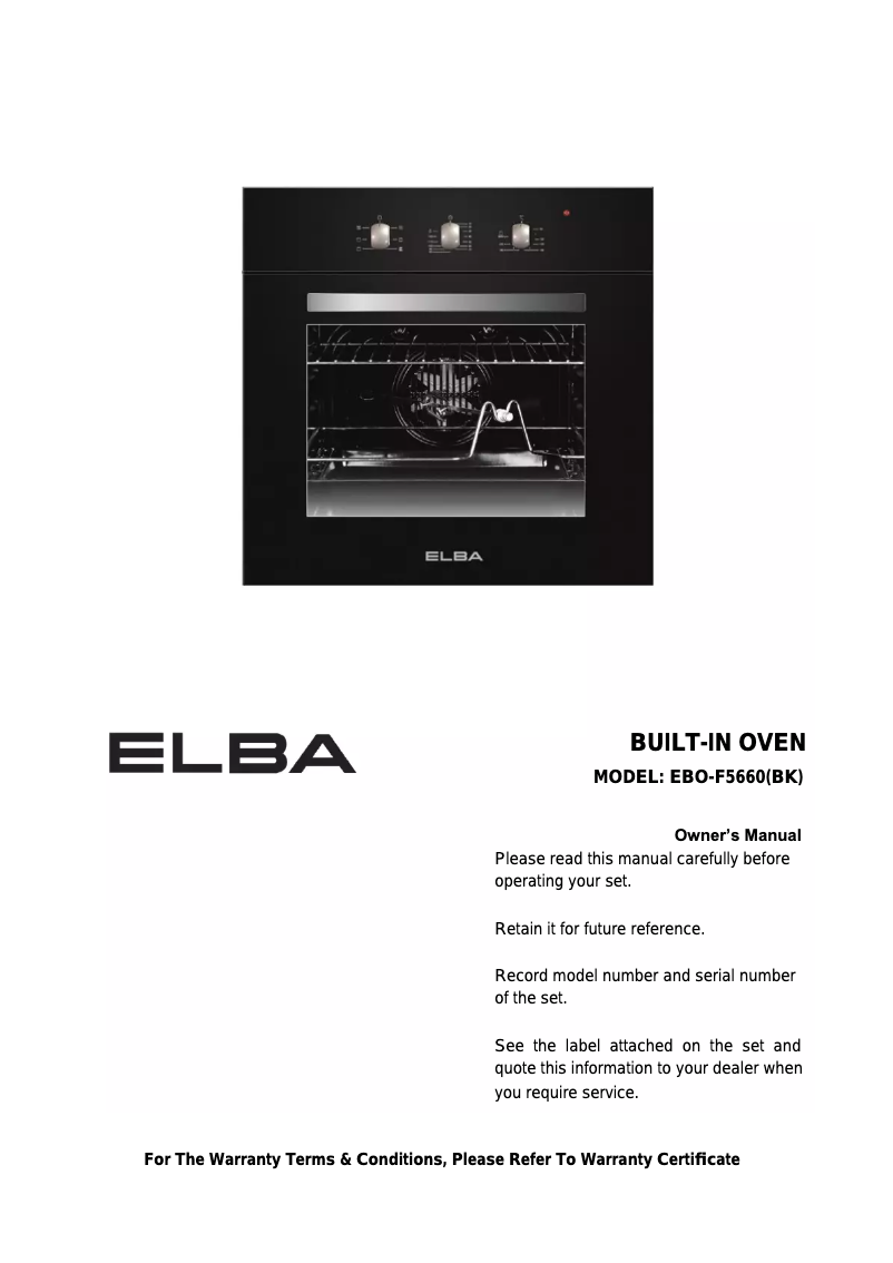 First page image of the manual for EBO-F5660(BK)