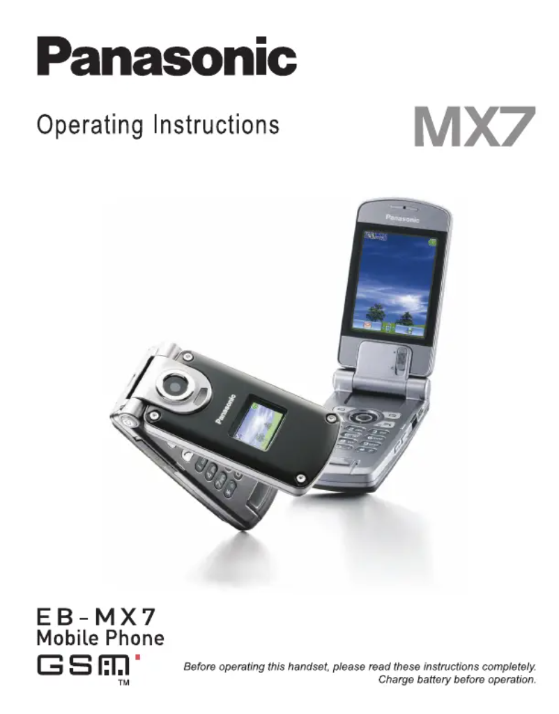 First page image of the manual for EB-MX7