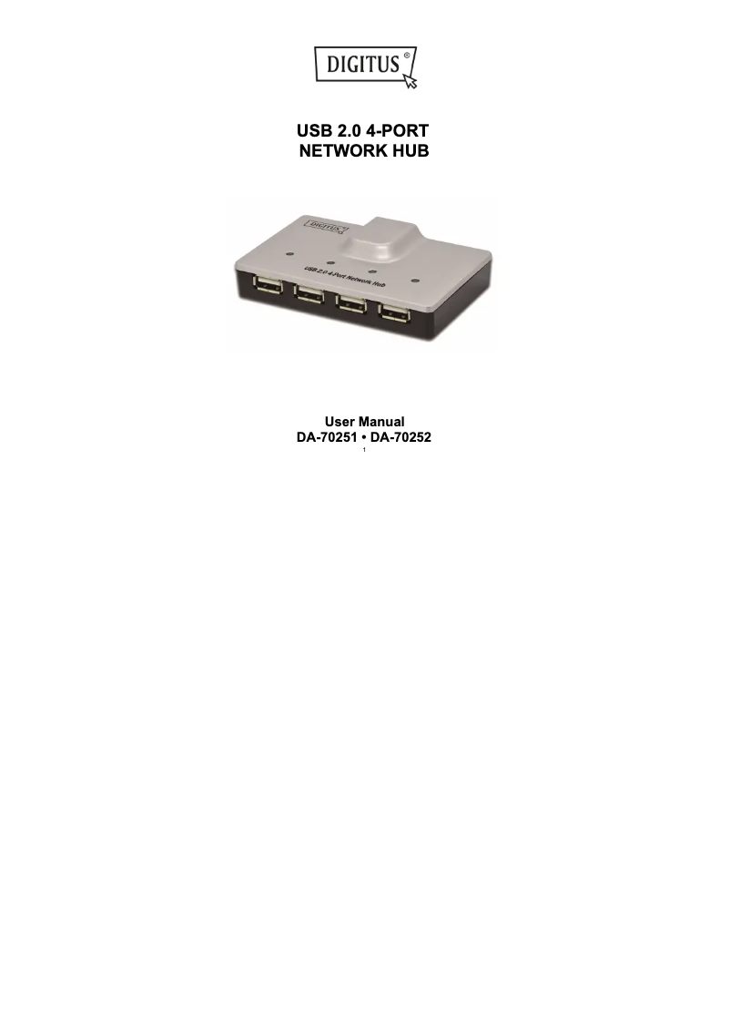 Page 1 of the manual User Manual Digitus DA-70251