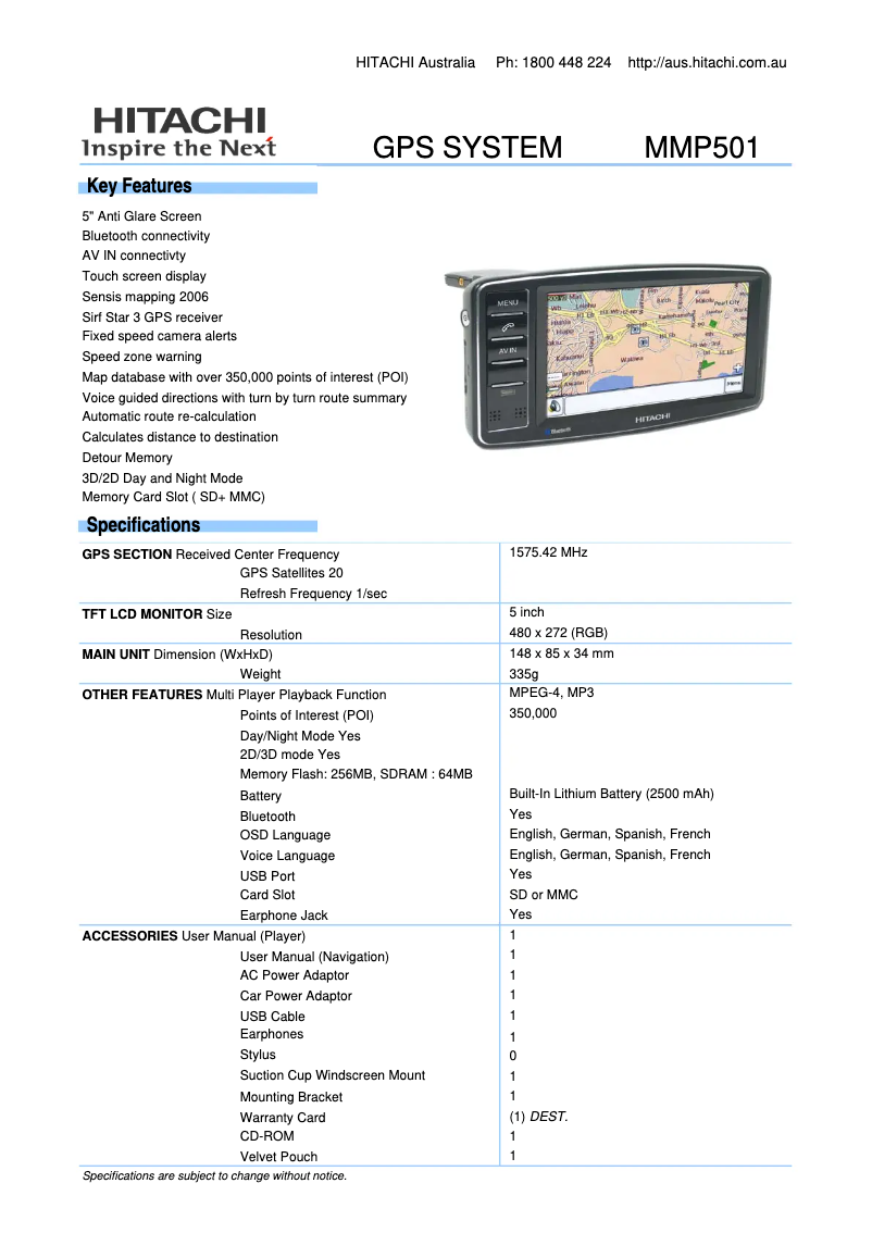 First page image of the manual for MMP501