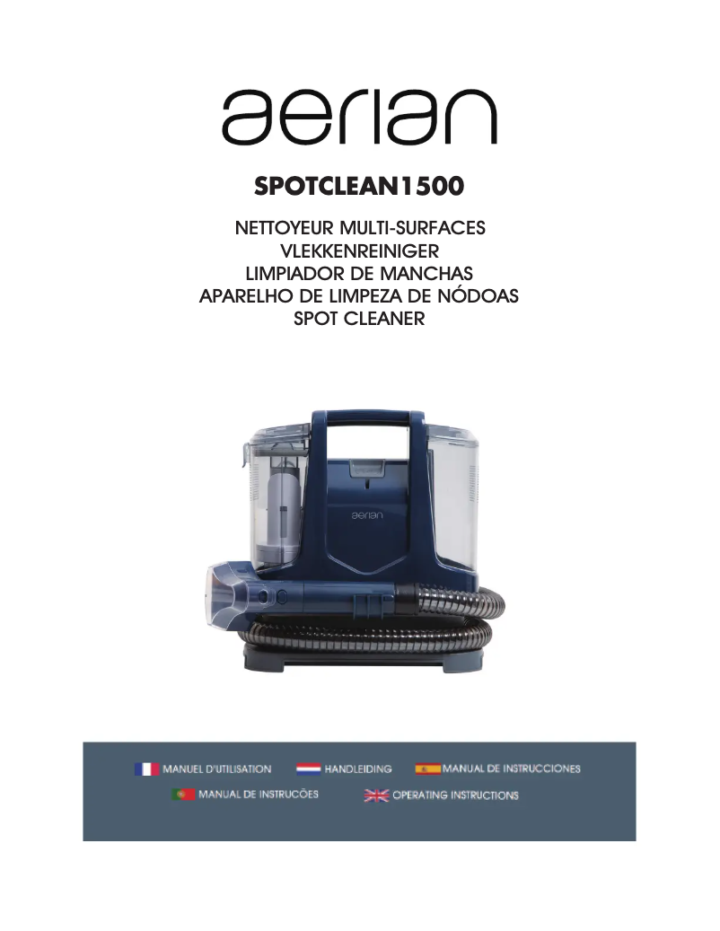 Page 1 of the manual User Manual Aerian SPOTCLEAN 1500
