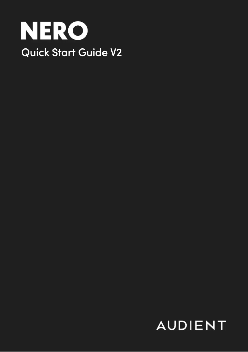Page 1 of the manual Quick Start Guide Audient NERO