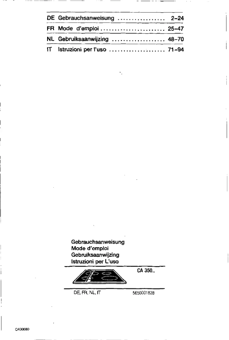 First page image of the manual for CA35050