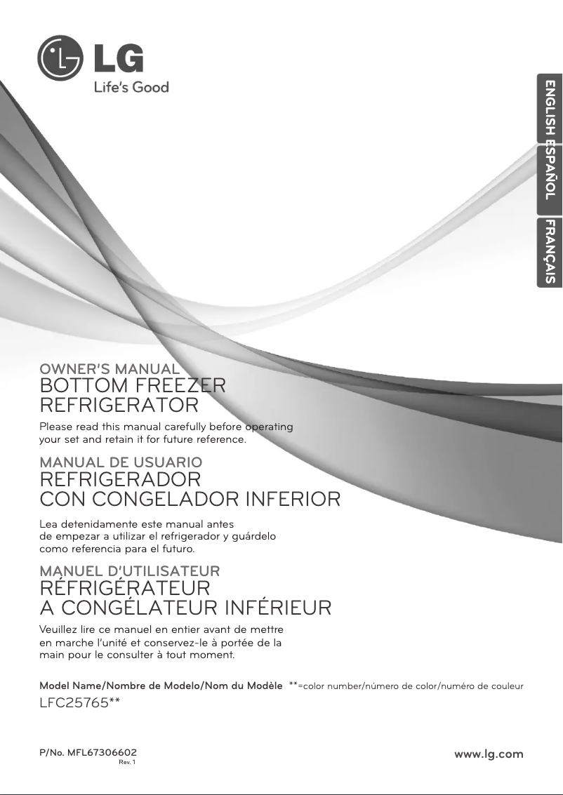 Page 1 of the manual User Manual LG LFC25765ST