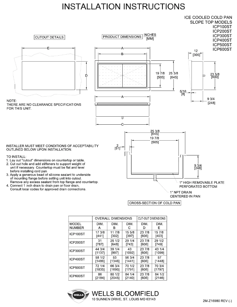 Page 1 of the manual User Manual Wells ICP300ST