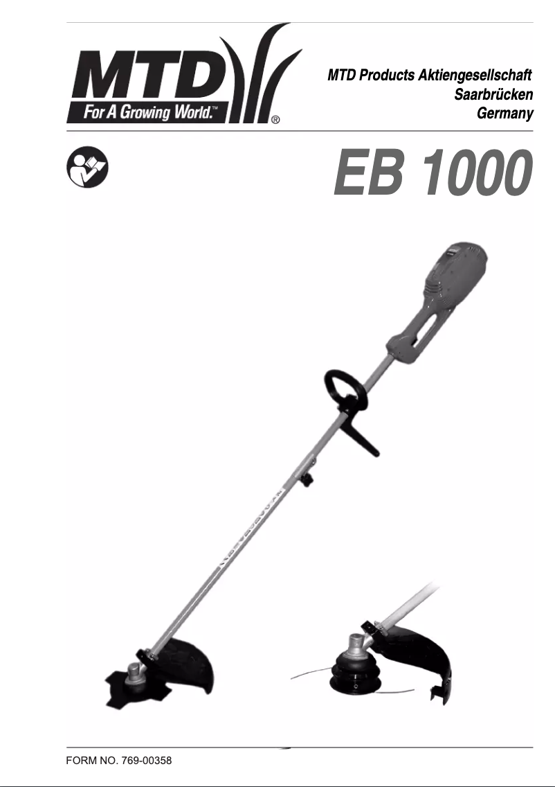 Page 1 of the manual User Manual MTD EB 1000 B