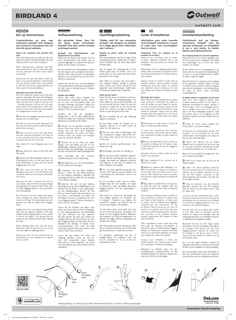 Page 1 of the manual User Manual Outwell DeLuxe Green Birdland 4