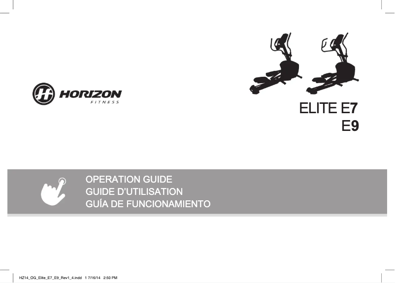 Page 1 de la notice Manuel utilisateur Horizon Fitness Elite E7