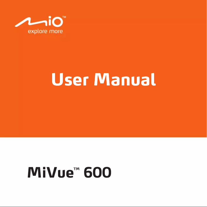 First page image of the manual for Mivue 600