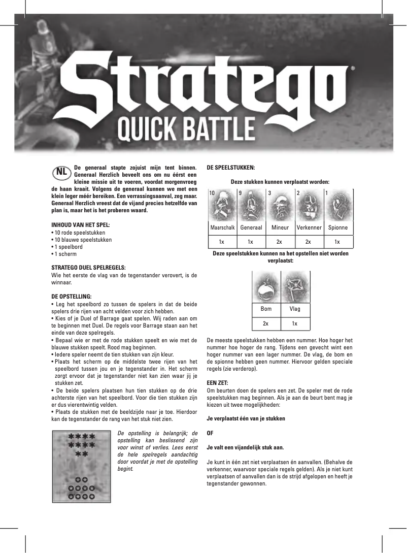 Page 1 of the manual User Manual Jumbo Stratego Quick Battle