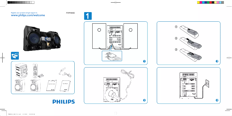 Page 1 of the manual Quick Start Guide Philips FWM400D