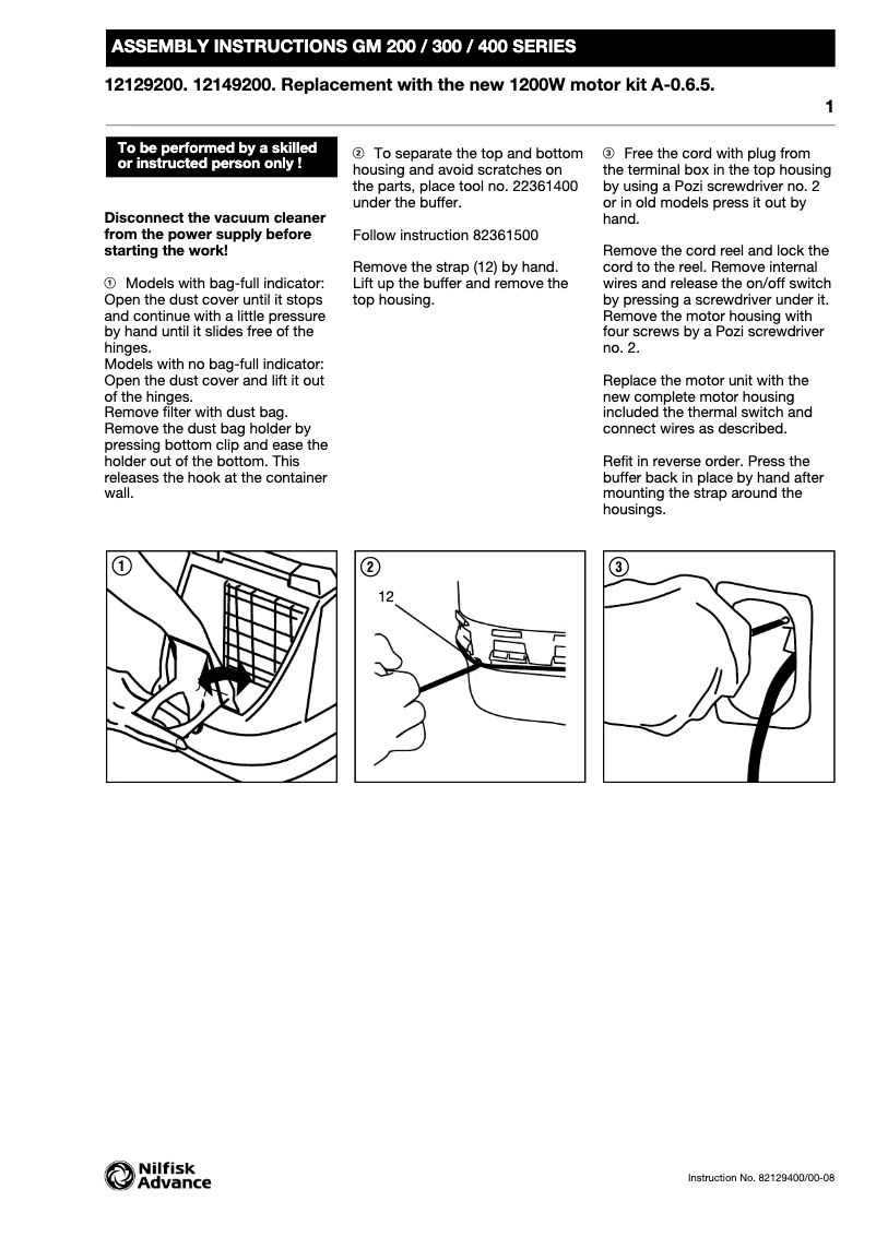 Page 1 of the manual User Manual Nilfisk GM 510 King