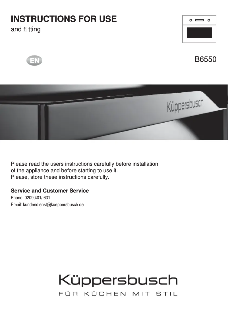 First page image of the manual for B6550.0G