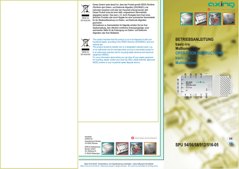 Page 1 de la notice Manuel utilisateur Axing SPU 512-05