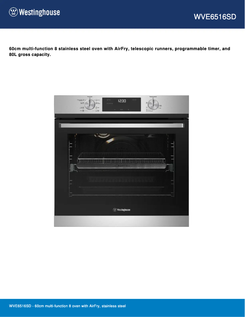 First page image of the manual for WVE6516SD