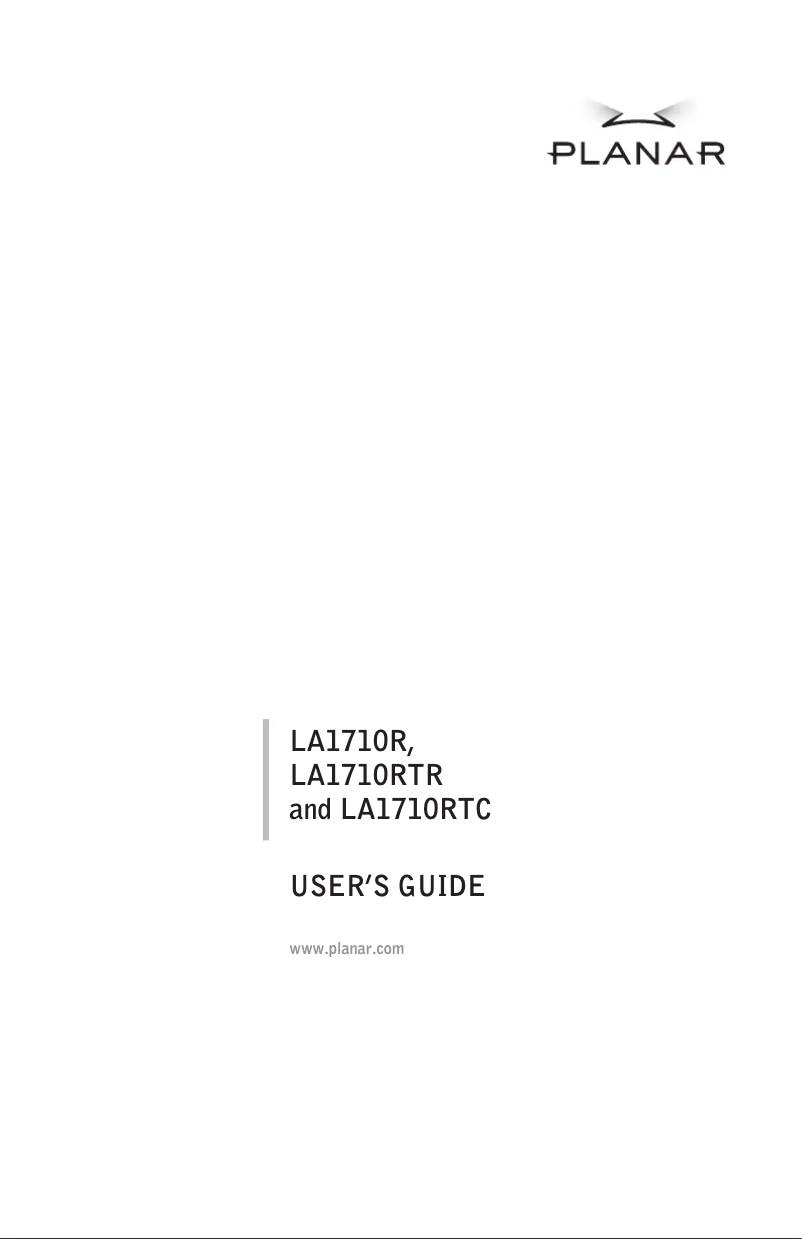 First page image of the manual for LA1710RTR