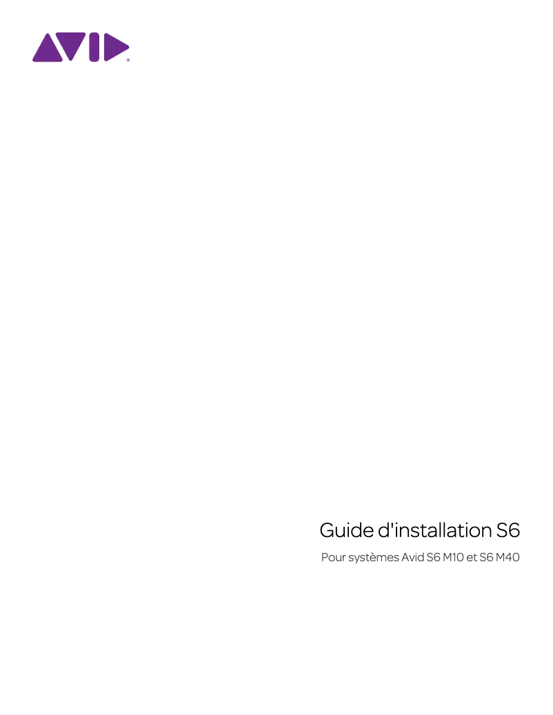 Page 1 of the manual Installation Guide Avid Pro Tools S6