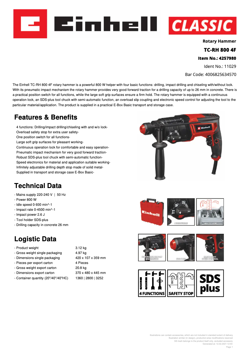 First page image of the manual for TC-RH 800 4F