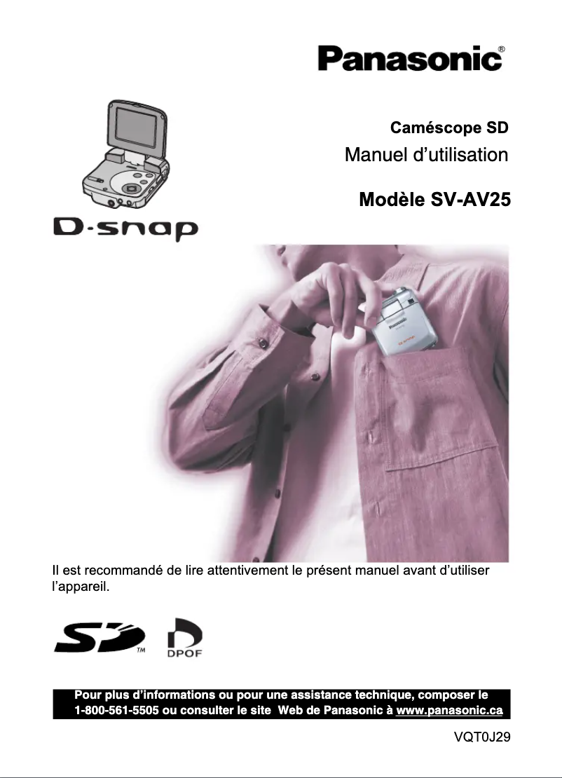 First page image of the manual for D-Snap SV-AV25