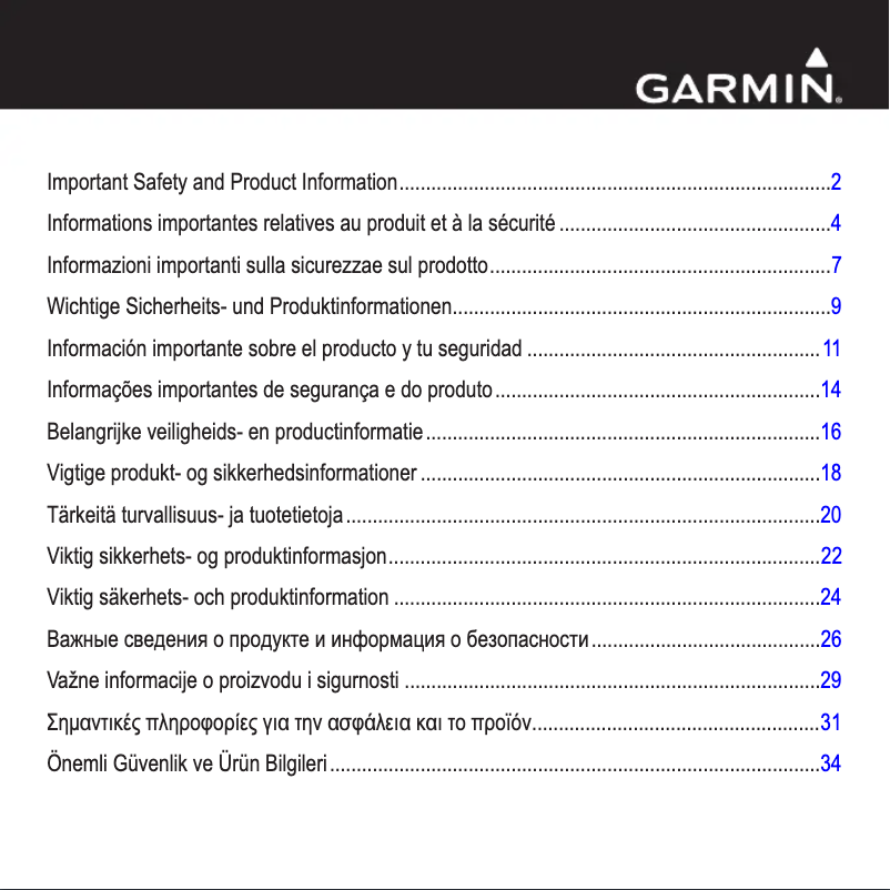 Page 1 of the manual Safety Instructions Garmin GPSMAP 5008