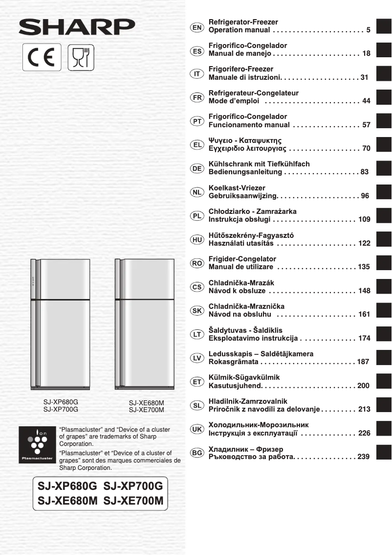 First page image of the manual for SJ-XP680GSL