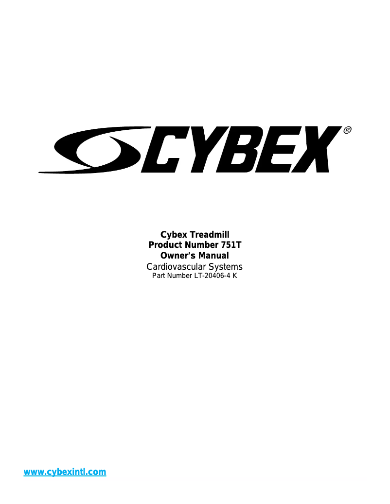 Page 1 of the manual User Manual Cybex 751T