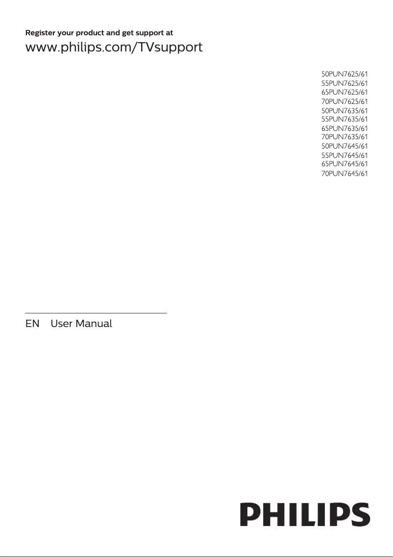 First page image of the manual for 50PUN7645