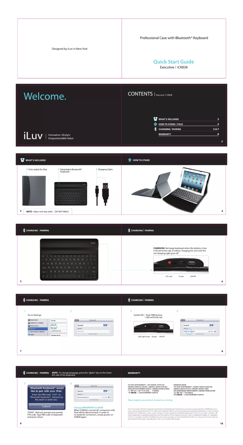 Page 1 of the manual User Manual iLuv ICK838