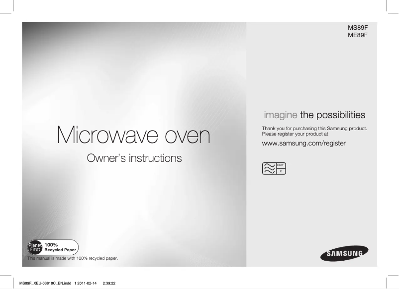 First page image of the manual for ME89F-1SS