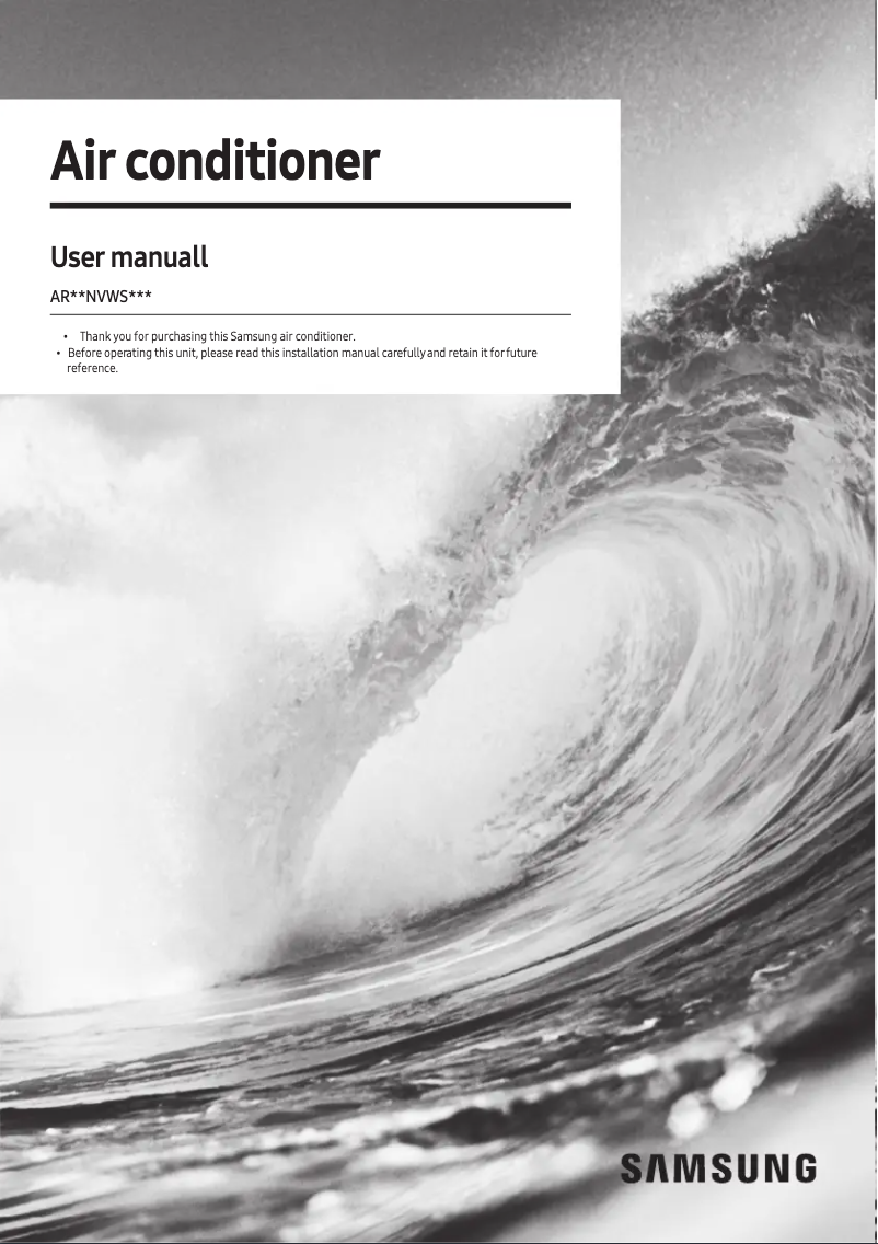 First page image of the manual for AR09NVWSBWKNMD