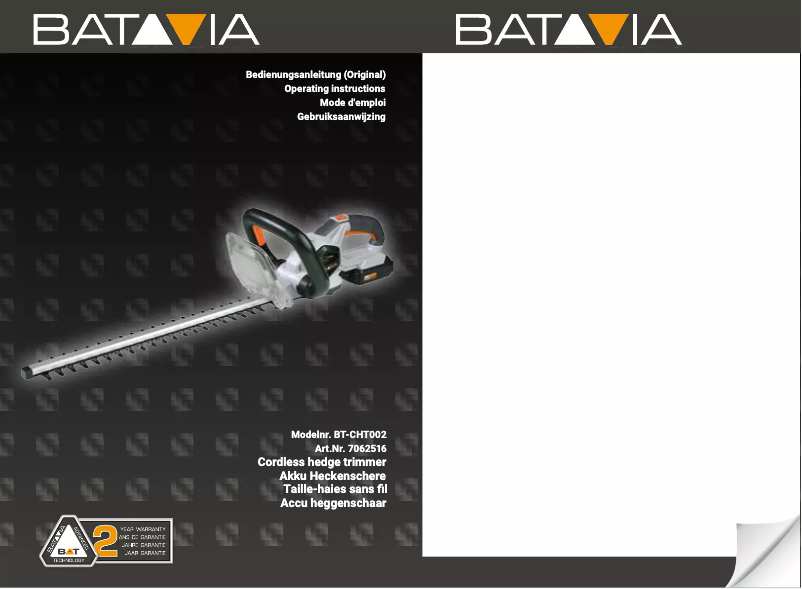 First page image of the manual for BT-CHT002