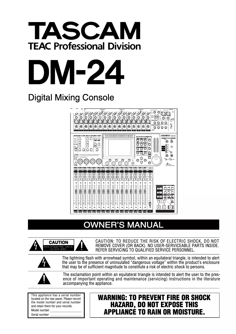Image de la première page du manuel de l'appareil DM-24