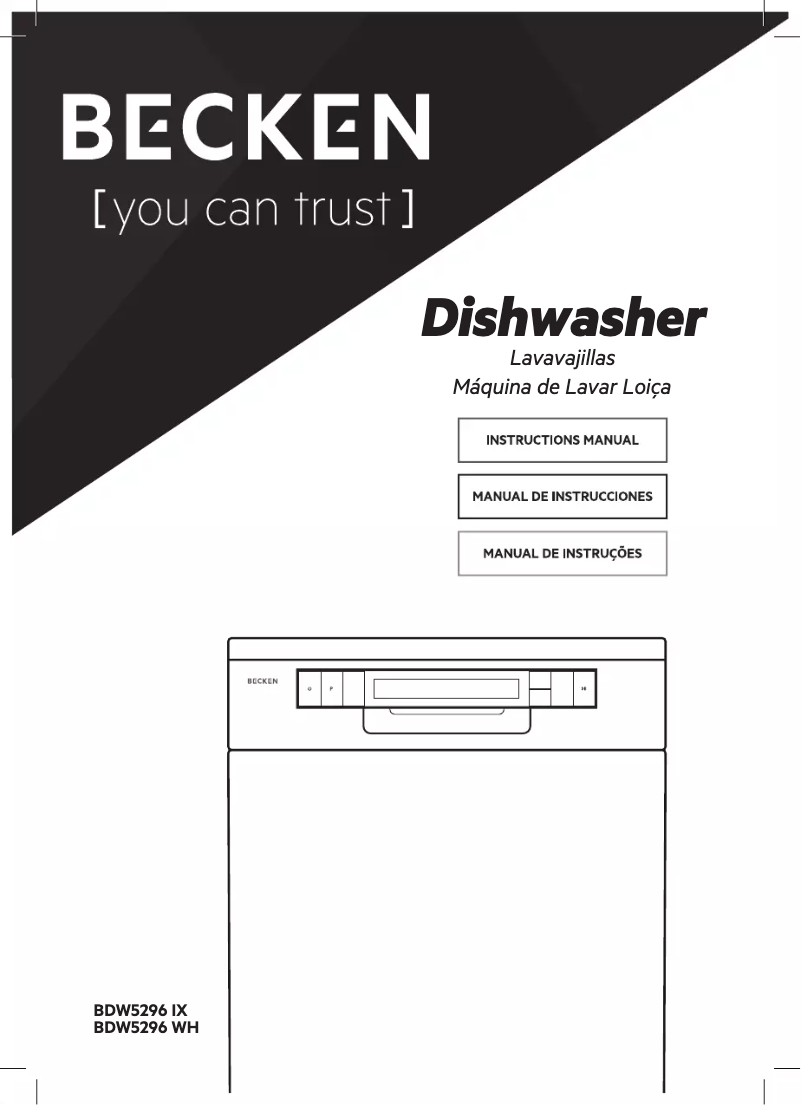 First page image of the manual for BDW5296