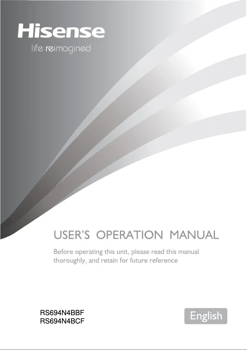 Page 1 of the manual User Manual Hisense RS694N4BBF