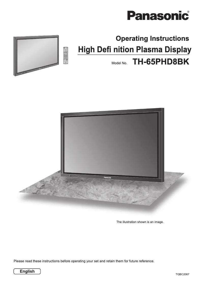 Page 1 of the manual User Manual Panasonic TH-65PHD8BK