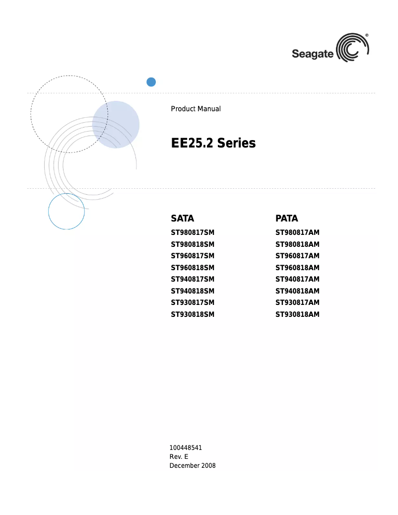 Image de la première page du manuel de l'appareil EE25 Series ST930818SM