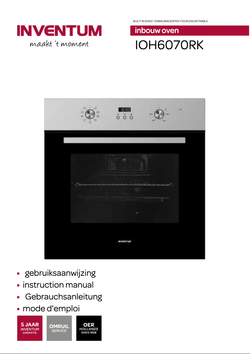 Page 1 of the manual User Manual Inventum IOH6070RK