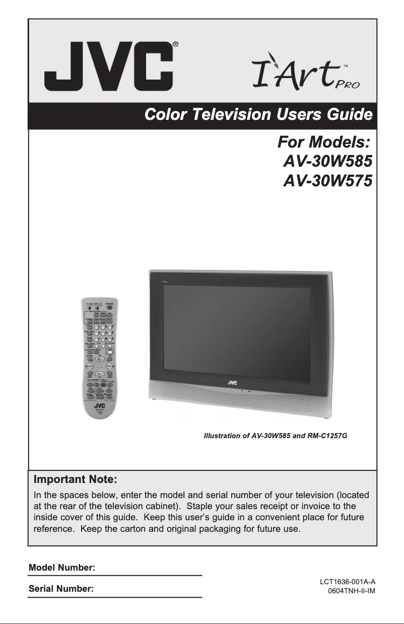 Page 1 of the manual User Manual JVC AV-30W575